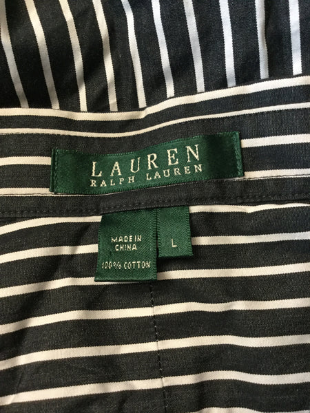 Ralph Lauren black white stripe top