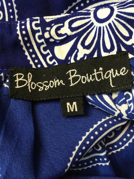 Blossom Boutique blue white cirlce print dress