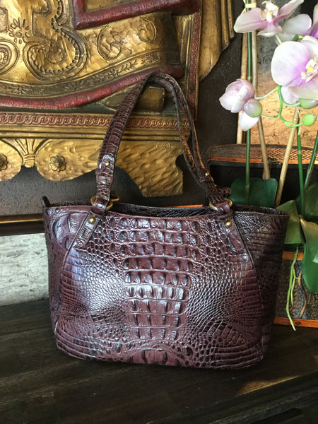 Chocolate croc handbag