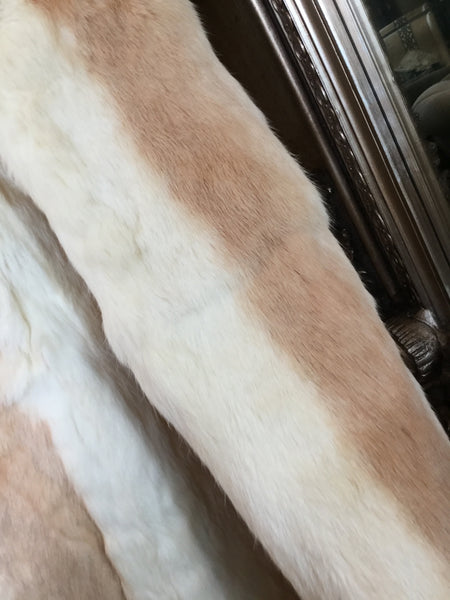 Vintage brown cream rabbit fur jacket