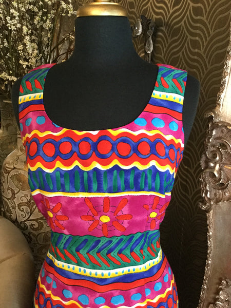 Vintage  colorful multi print dress