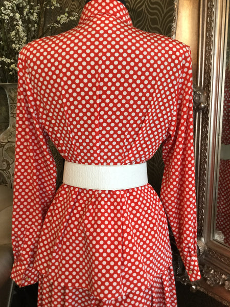 Vintage  red white polka dot top skirt