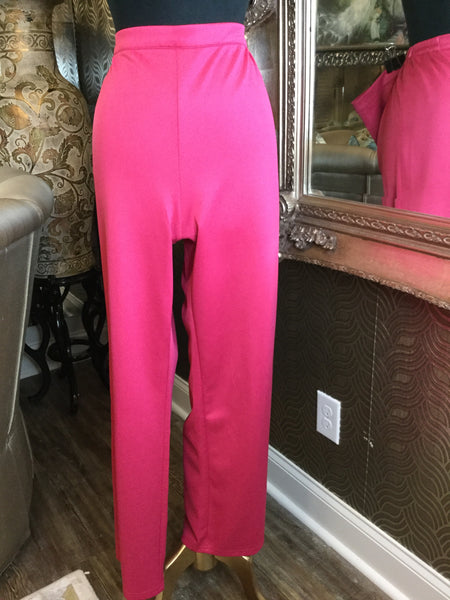 Dark pink multi colored pattern duster pants