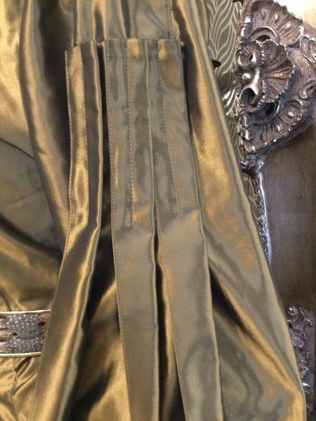 Vintage metallic gold pleaded sleeve top