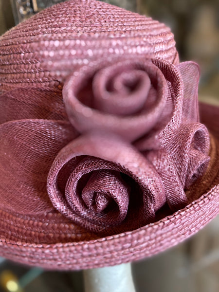Vintage rose mash floral ban woven hat
