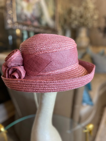 Vintage rose mash floral ban woven hat