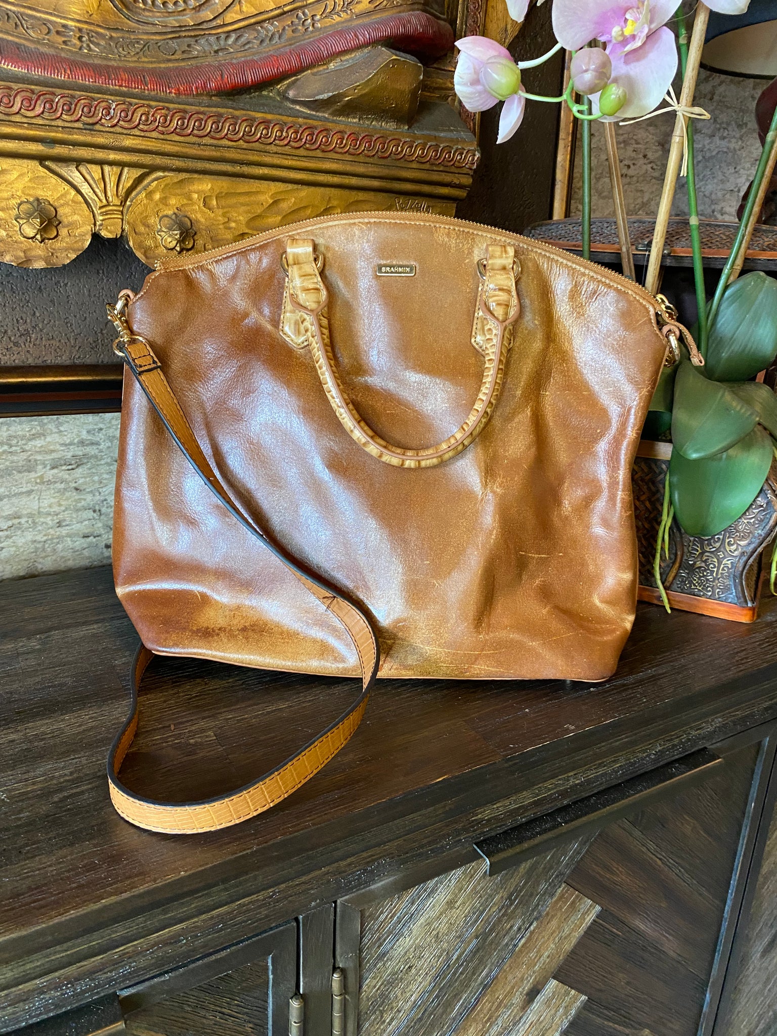 brahmin leather handbag