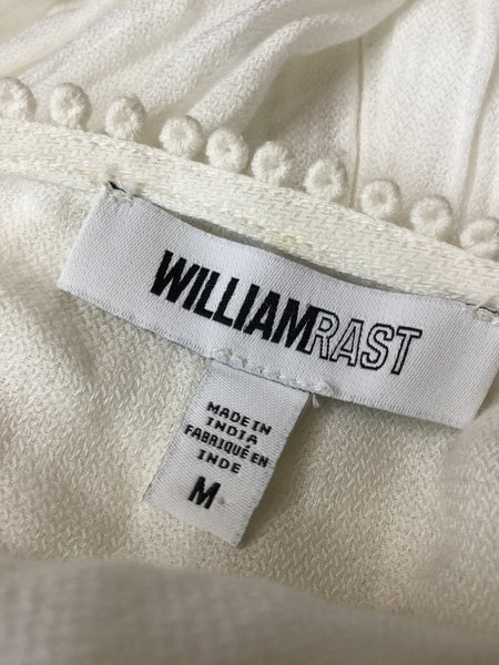 William Rast cream embossed gather waist top