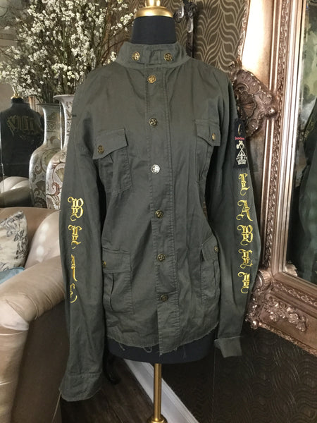 Black Label green gold print jacket