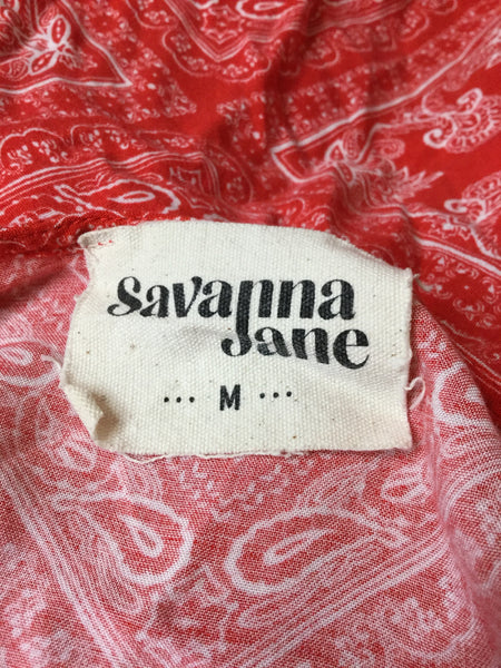 Savanna Jane red multi embroidered top