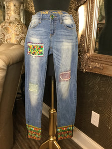 Desigual jeans embroidered studded pants