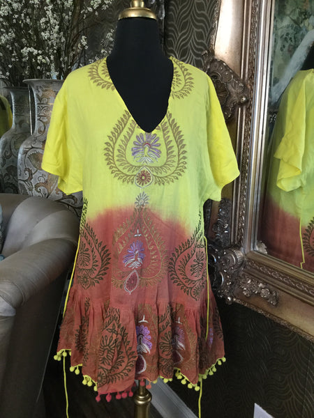 Sushma Patel yellow ombre sequin dress