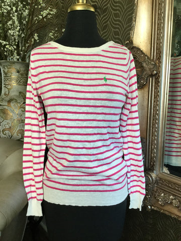 Ralph Lauren white pink stripe top