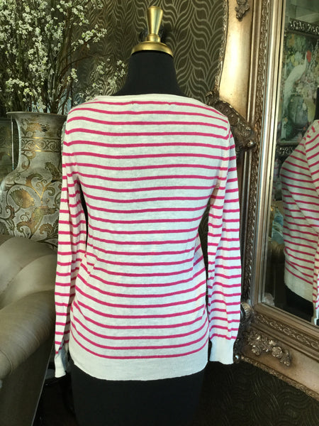 Ralph Lauren white pink stripe top