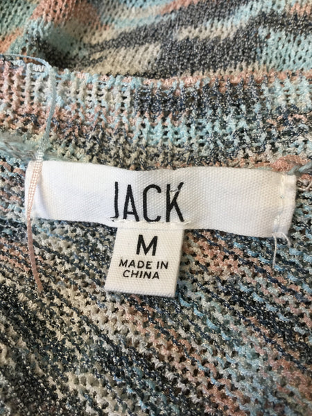 Jack light blue multi print tassle sleeve top