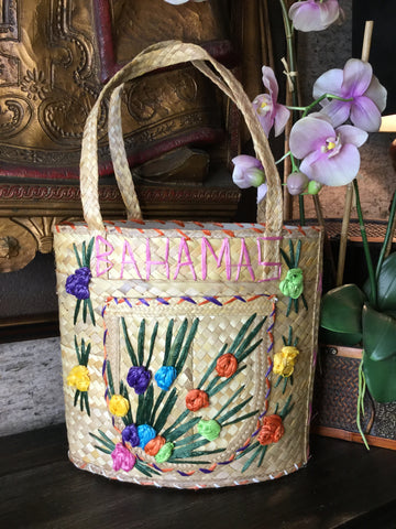 bahamas wicker handbag