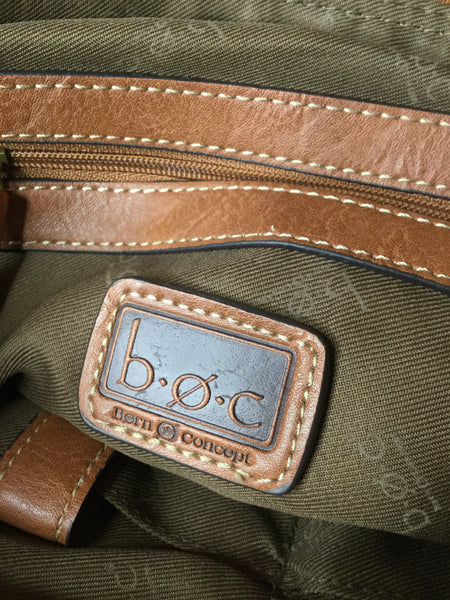 BOC embossed v leather handbag
