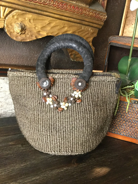 woven market handbag