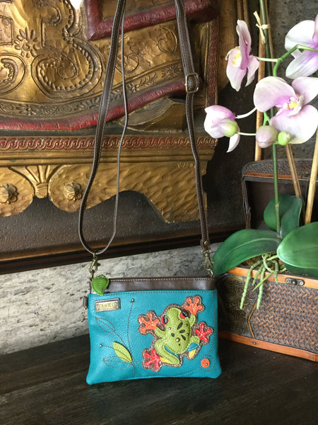 Chala mini frog print leather handbag