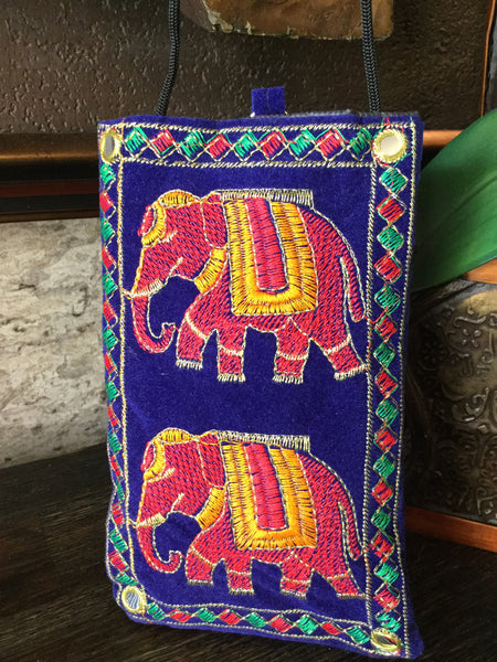 Elephant embroidered crossbody