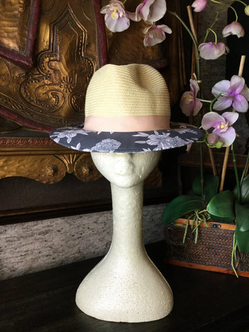 ROXY floral fedora tan hat