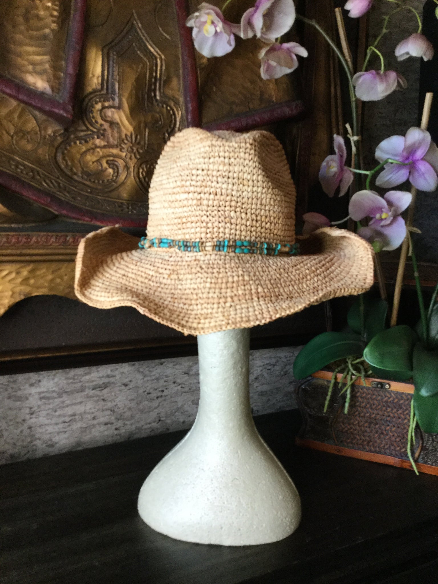 Sun & Sand woven beaded cowboy style hat
