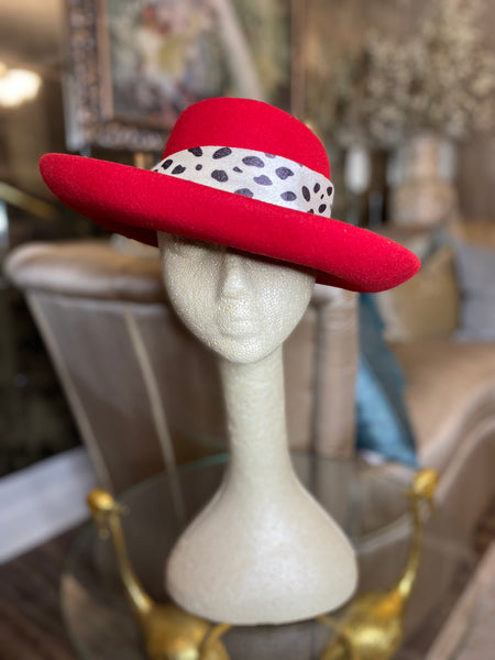 Vintage Importina red wool hat