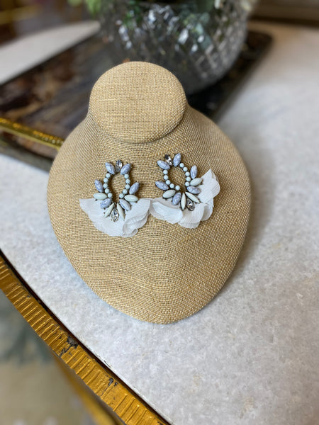 marble stone jewel earrings