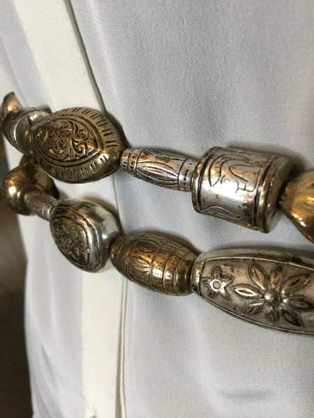 Vintage gold/ silver metal art deco chain belt Sz M