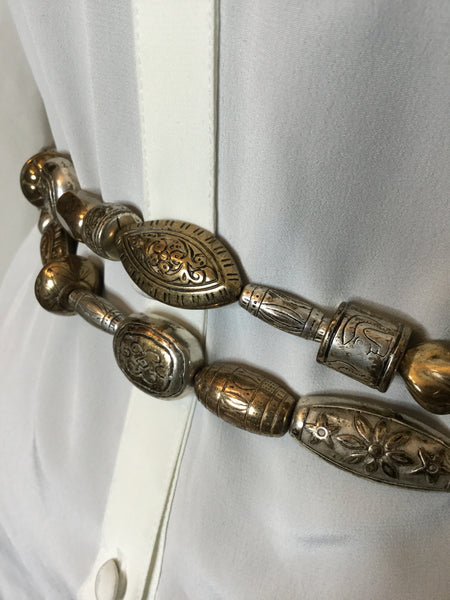 Vintage gold/ silver metal art deco chain belt Sz M