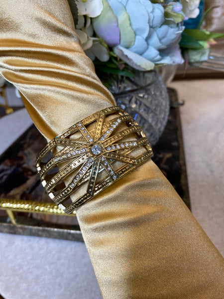 Cuff gold metal jewel bengel bracelet