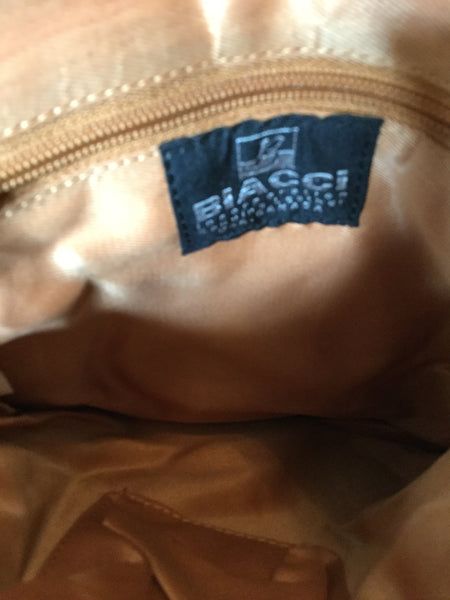Hand pained leather handbag