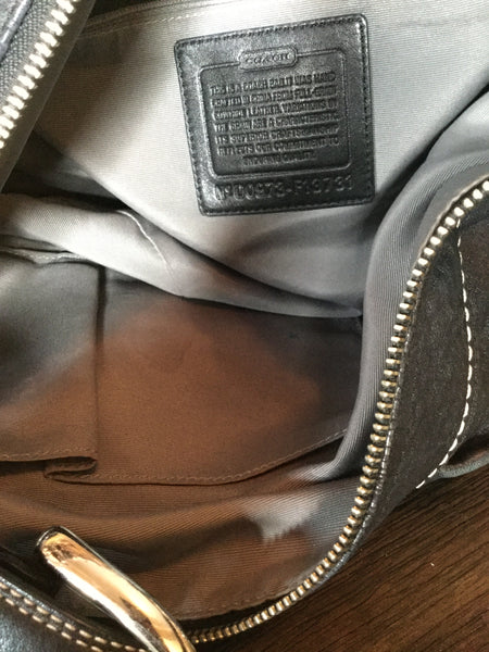 Coach black leather handbag