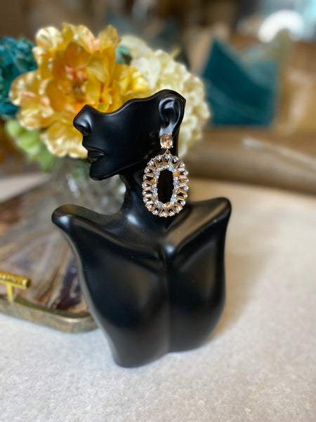rose gold jewel cirle earrings