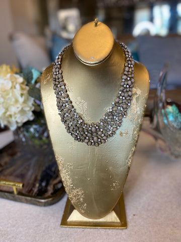 BAUBLEBAR kew crystal pearl gold collar necklace