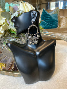 Vintage Butterfly silver jewel earrings