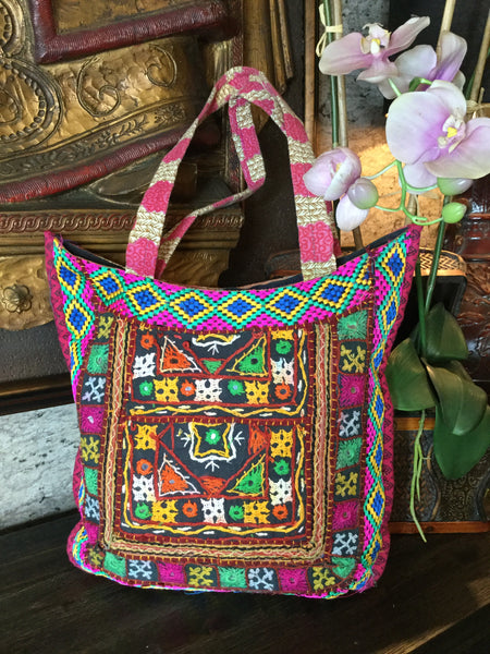 Rajasthani embroidery mirror handbag