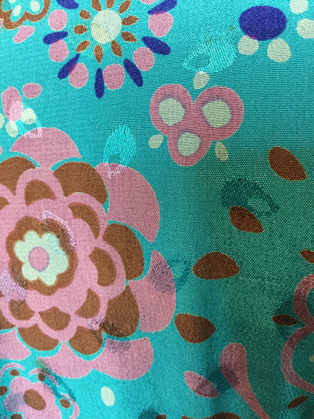 Vintage Beautiful teal floral print top