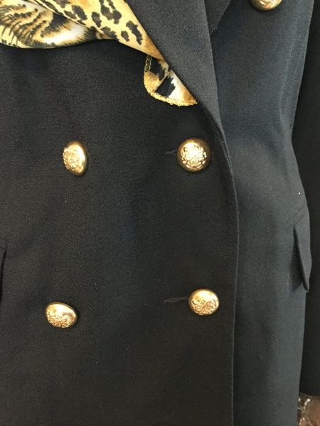 Vintage black gold trim jacket pants