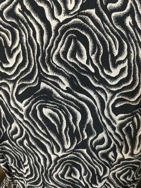 Vintage black white zebra print top