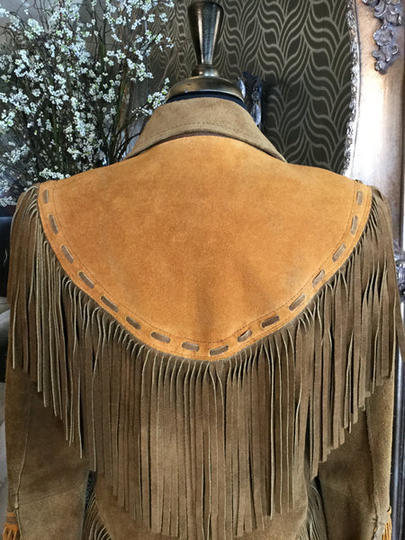 Vintage brown leather suede jacket