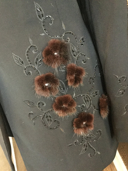 Vintage black beaded embroidered jacket