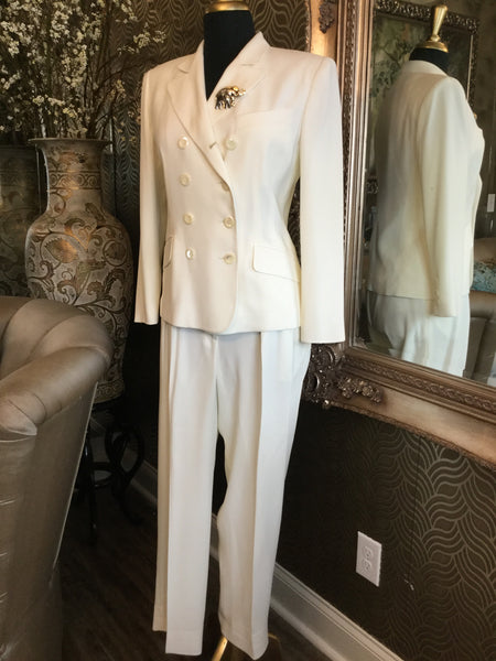 Vintage white double breast jacket pants