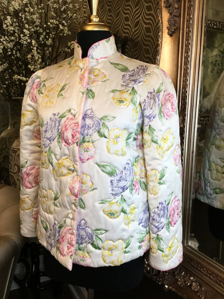 Vintage white floral print jacket