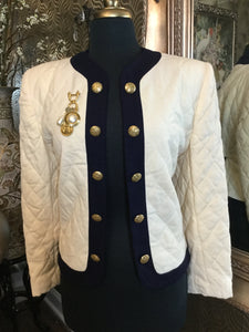 Vintage cream black trim jacket