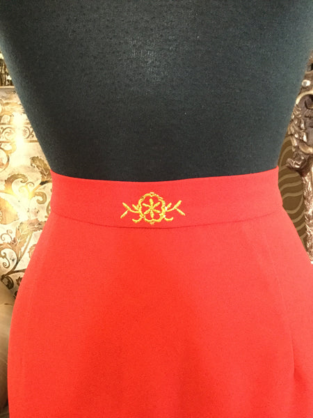 Vintage red gold embroidered jacket dress