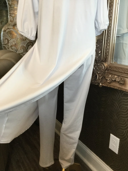 Beautiful white angled top pants