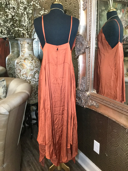 Brown flowy hangerchief dress