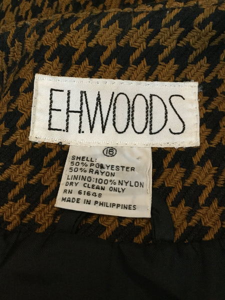 Vintage brown black houndstooth jacket