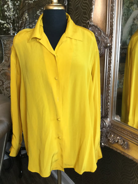 Vintage silk yellow musterd top